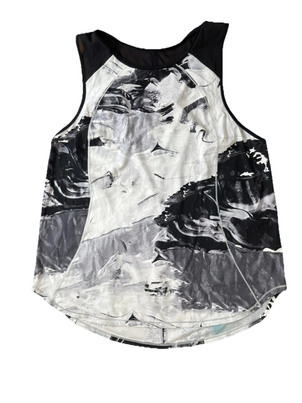 Lululemon  Sculpt Workout Tank Top Biggie Pigment Wave White Black SZ 12